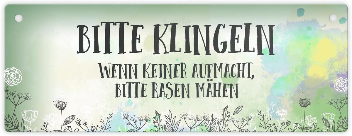 Metalen Welkomstbord - Huisnummerbord Spreuk - Deur Decoratie - Grappige Tekst - 75x20 cm - Meerkleurig