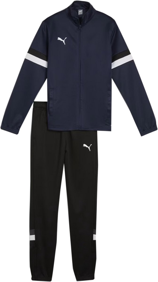 Puma Trainingspak Kinderen Team Rise Donkerblauw- 116cm Zwart