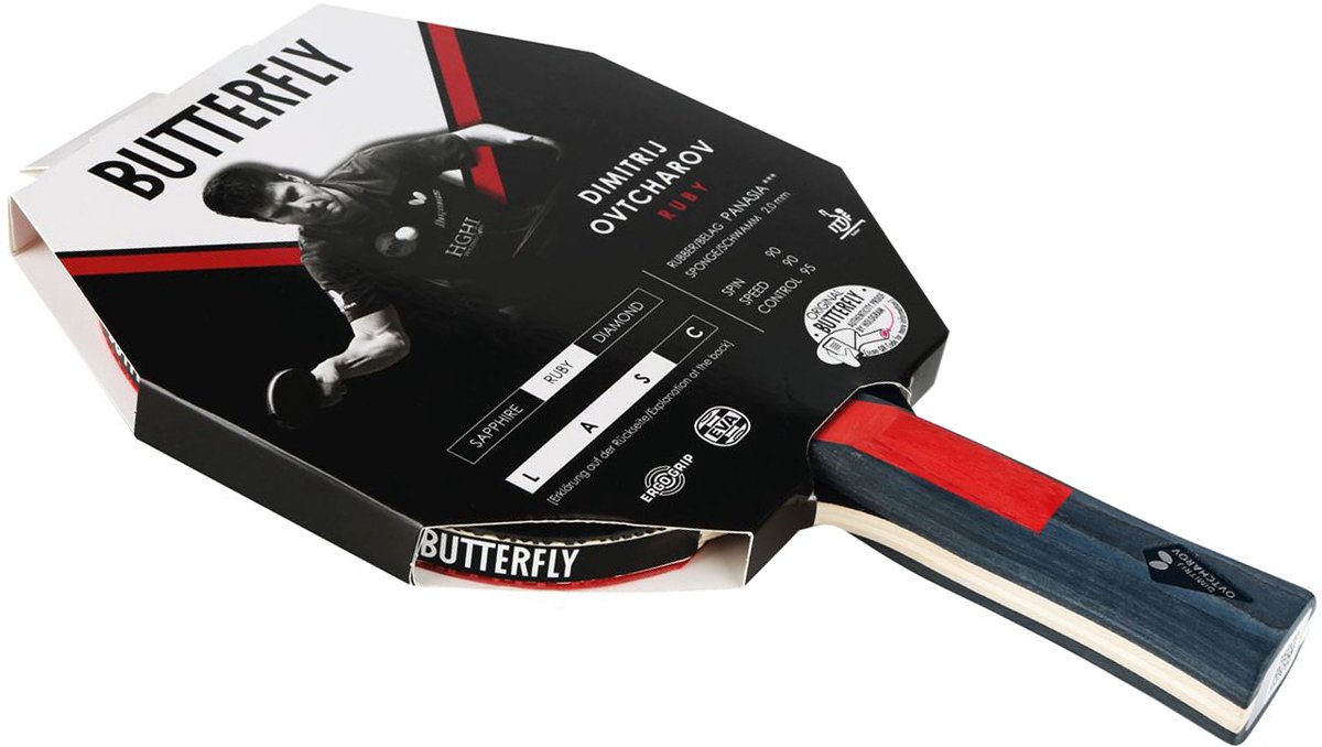 Butterfly Rakietka Tafeltennis Ovtcharov Ruby