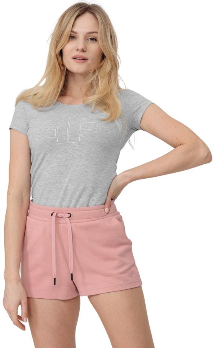4F T-shirt Dames Lichtgrijs - Maat L