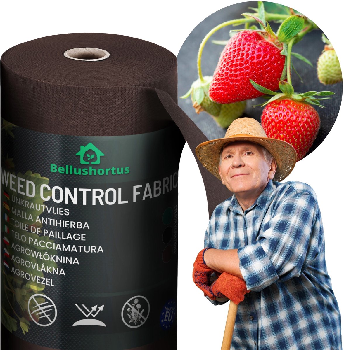 Agrotextiel, Tuinvlies / Onkruidvlies Bruin 50g met UV-bescherming EU kwaliteit / 45m lang, 1.6m breed | Onkruidfolie Waterdoorlatend | tuinvlies tuinfolie afdekvlies wortelblokkering, ademend | Hoge UV-Stabilisatie
