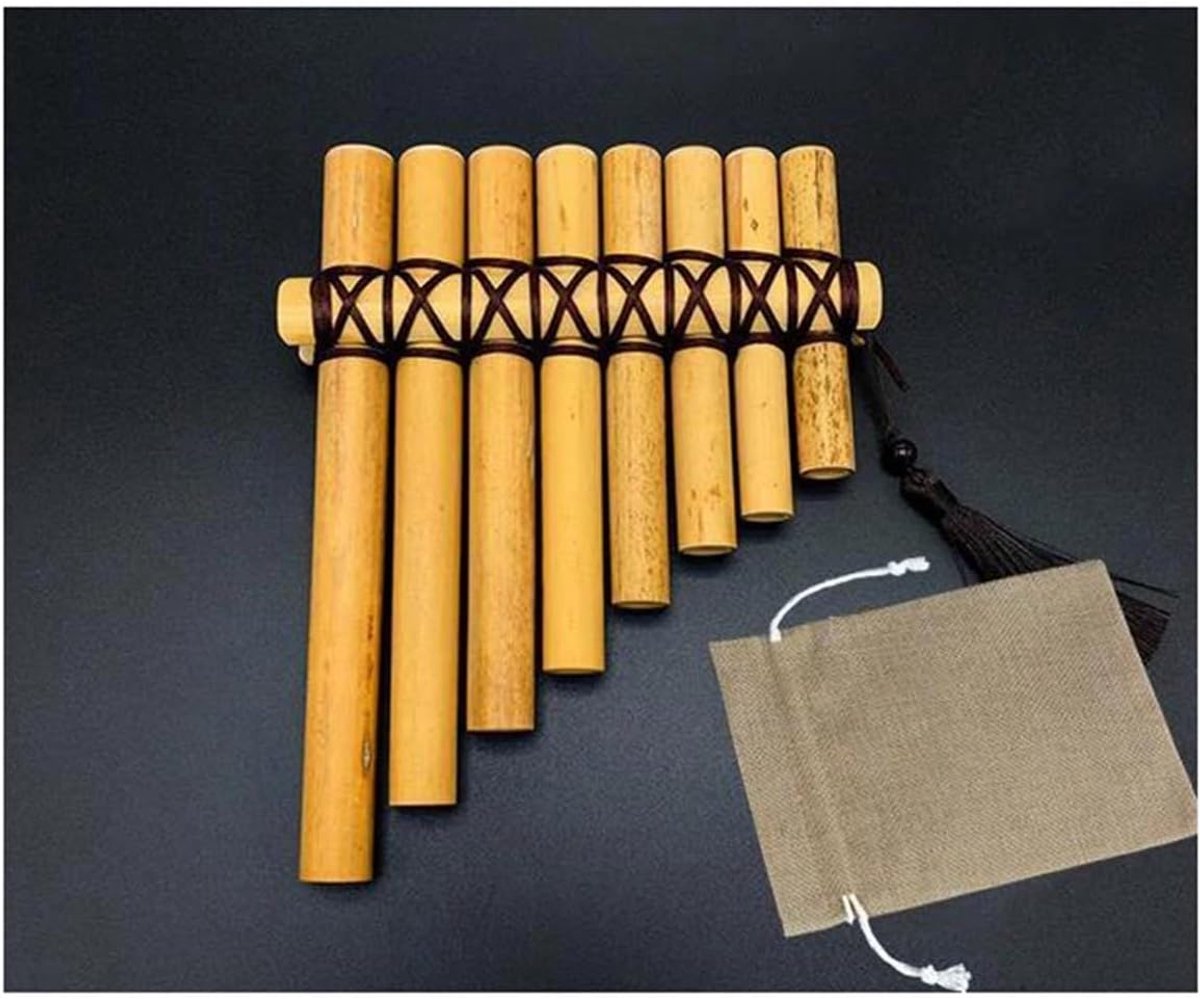 Houten Panfluit - Bamboe Instrument - Muziek Leren - C Toon - 20x15x3 cm - Bruine Lijn