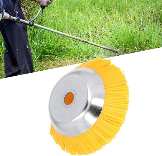 Nylon Wielborstel - Onkruidborstel Grastrimmer - Gazon Onderhoud - Robuuste Staalconstructie - 20cm Diameter van Merkloos	 — afbeelding 3