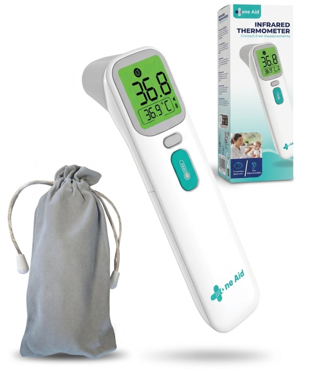 Infrarood Thermometer 2-1 Oor en Voorhoofd - Digitaal Scherm - Baby Modus - Koortsthermometer - Thermometers - Thermometer Oor - Voorhoofd Thermometer - Silvergear -Wit