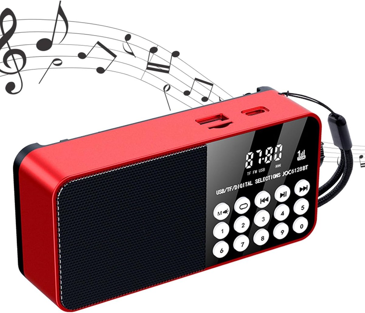 Draagbare Noodradio - Kleine Oplaadbare Radio - Kamperen Wandelen - Zaklamp Koptelefoonuitgang - 16 x 9 x 5 cm