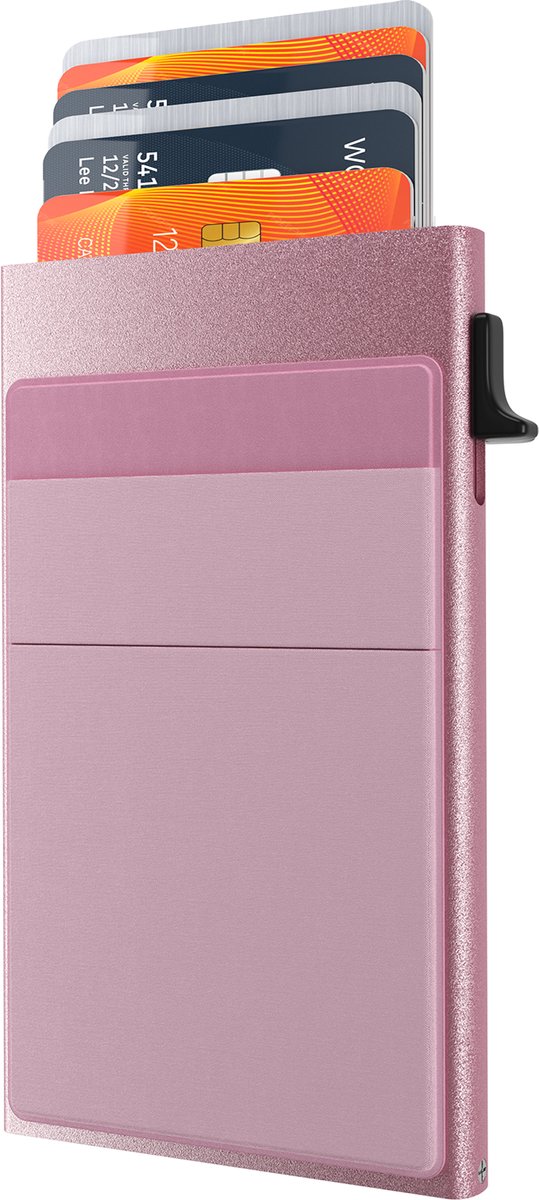 Hëndig Premium Pasjeshouder met Sleeve Roze - 9 pasjes + Briefgeld RFID Creditcardhouder Mannen en Vrouwen Uitschuifbaar Portemonnee Inc. Luxe Cadeauverpakking
