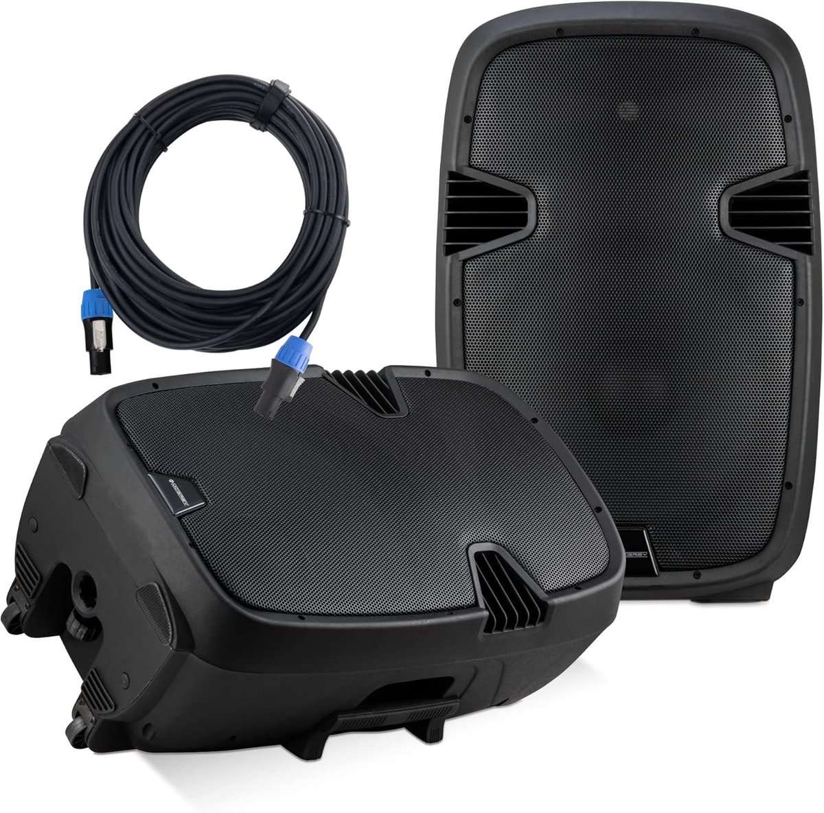 Actieve Luidsprekerset - PA Boxen - Feesten Presentaties - Ingebouwde Mediaspeler - 15 Inch Woofer - Zwart