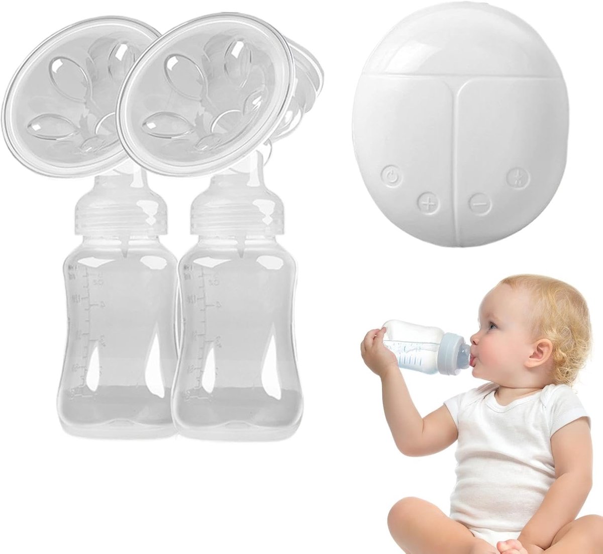 Elektrische Borstkolf Dubbele Pomp Draagbaar Kolven Geluidsarme Werking 20 x 20 x 9.5 cm