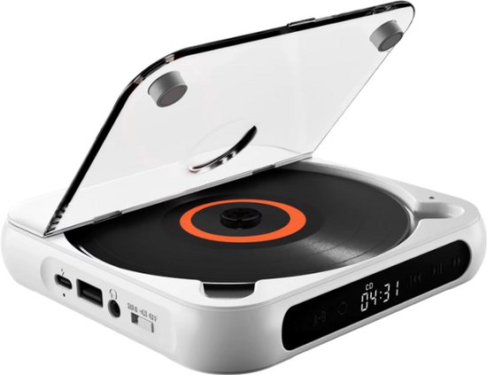 Draagbare CD-speler TBL Retro Discman Bluetooth 5.2 USB FM-transmitter Ingebouwde speaker 2000mAh batterij