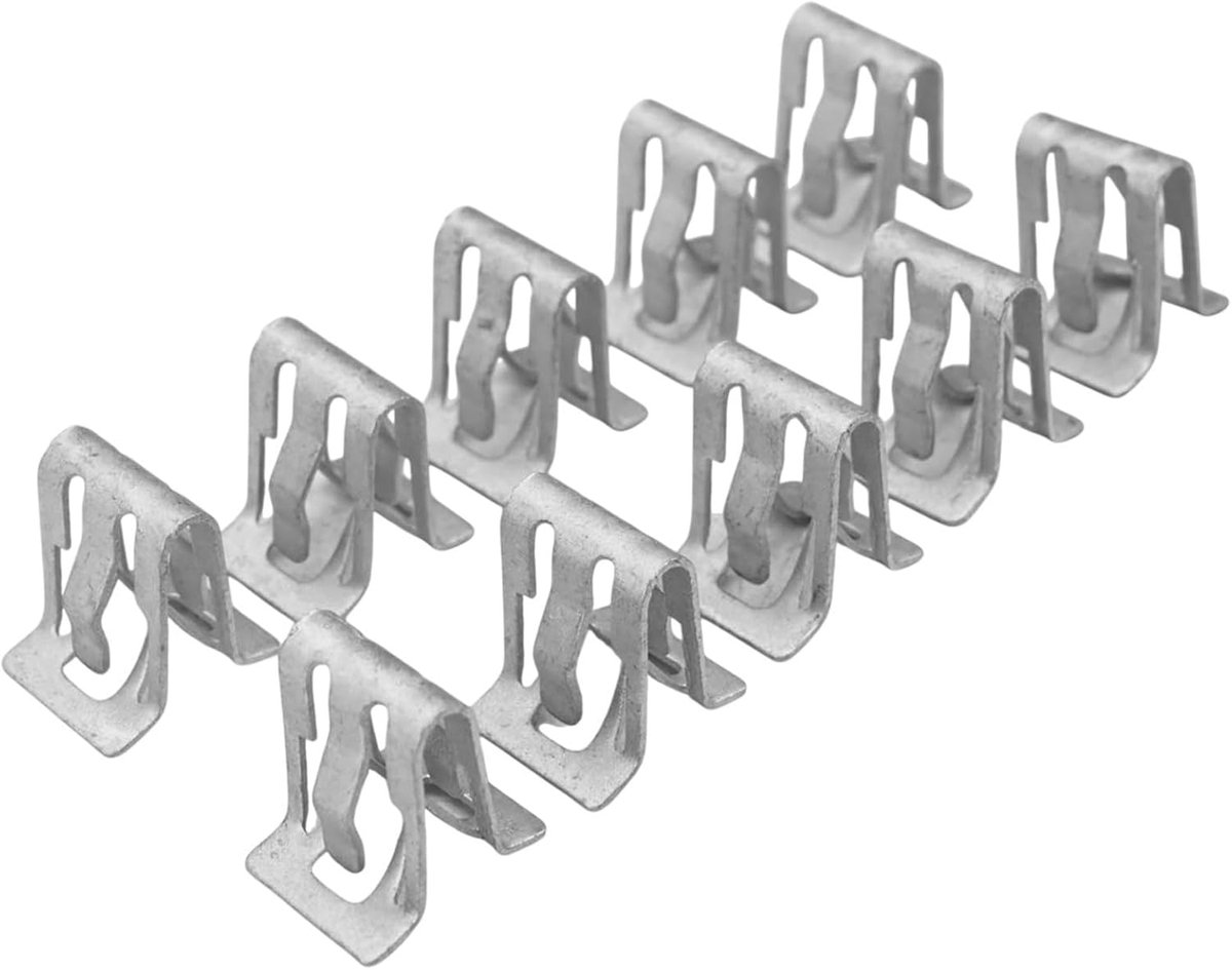 Metalen Borgklemmen - Bevestigingsclips - Auto Interieur - Duurzaam Metaal - 6x5x2 cm - Zilver