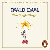 De Roald Dahl Classic Collection: The Magic Finger. Een illustratie van een wijsvinger die een gouden ster aanraakt, met oranje spetters.