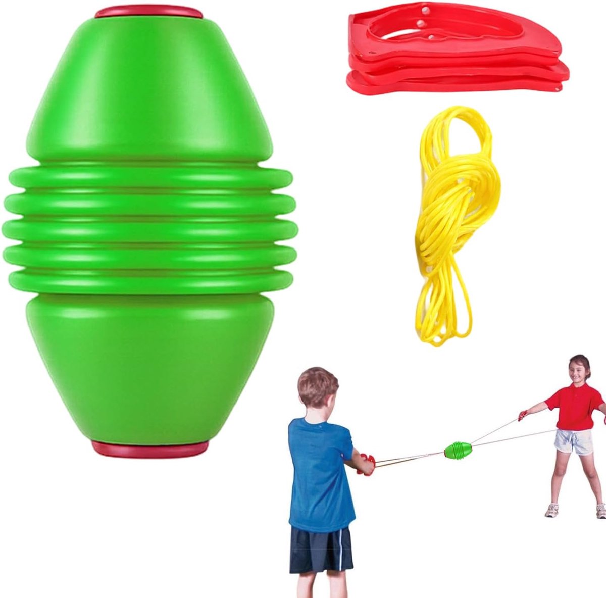 Interactieve Trekbal - Shuttlebal Spel - Twee Spelers - Stevig Elastisch Touw - 52x38 Inch - Willekeurige Kleur