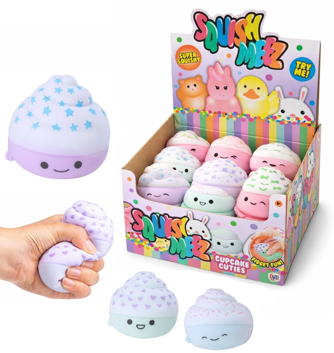 Squishy Cupake Cuties stressbal - 1 exemplaar - squishies toys met zand - Voor de hand - uitdeel cadeau - Fidget Toys - 8 cm - meisjes