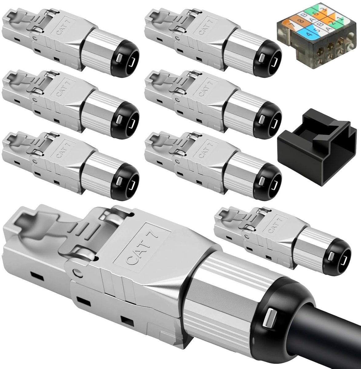 RJ45 Stekker - Netwerkstekker LAN - Snelle Netwerkinstallatie - Gereedschaploze Montage - Cat 7 10 Gbps