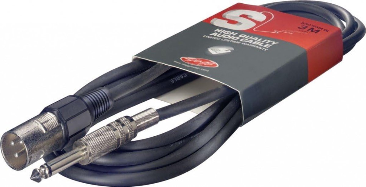 Audiokabel - Patchkabel - Studio Live Geluid - Ruisvrij Signaal - 1 Meter - Zwart