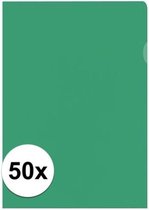 50x Insteekmap groen A4 formaat 21 x 30 cm - Kantoorartikelen