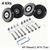 Bagage wielen vervangen, (Set van 4) 42x21mm Terug Mute Rubber Reparatie Vervanging Bagagewiel Kofferwielen Onderdelen Spinner