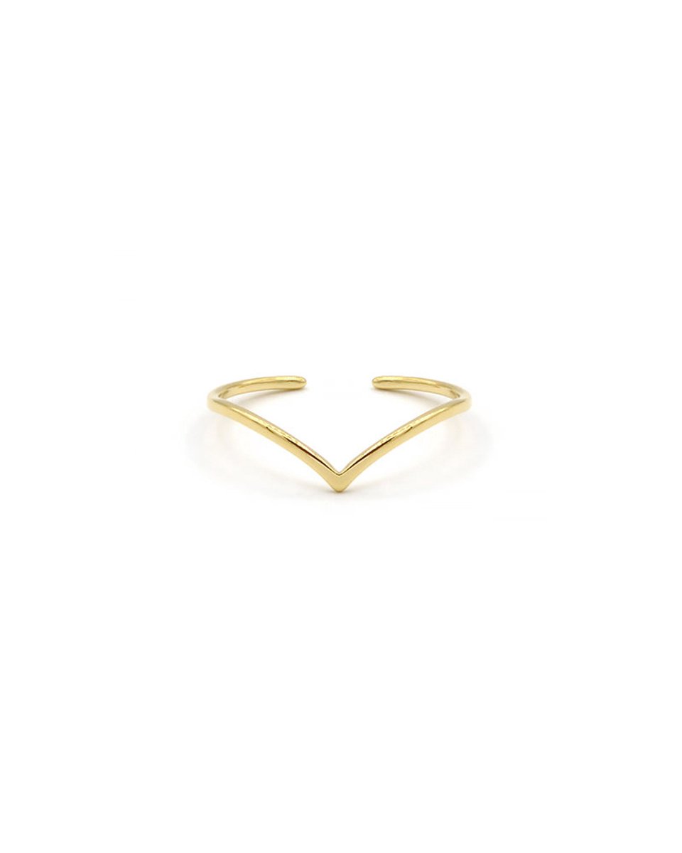 Mint15 Verstelbare ring v-vorm 'Wish' - Goudkleur RVS/Stainless Steel