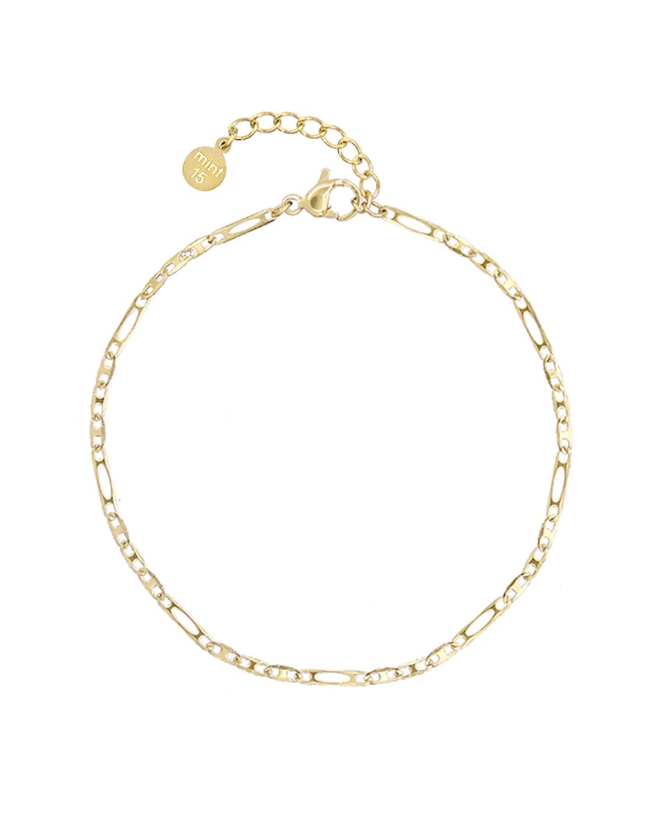Mint15 Armband fijne schakel - Goudkleur RVS/Stainless Steel
