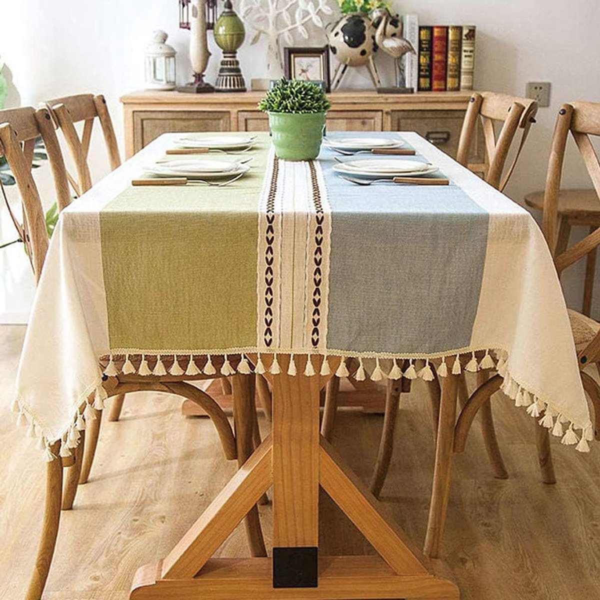 Vierkant Tafelkleed - Katoen Linnen - Eettafel Decoratie - Wasbaar Rimpelvrij - 140x140 cm