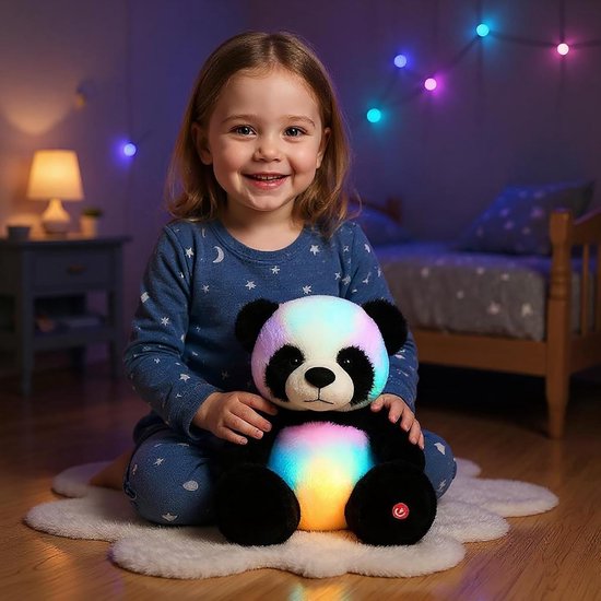 Musical Plush Panda Stuffed Animal Soft Glowing LED Light Up Night Light Toy Singing Lullabies Birthday Christmas Plush Gifts for Kids Boys Girls, 25cm — afbeelding 3