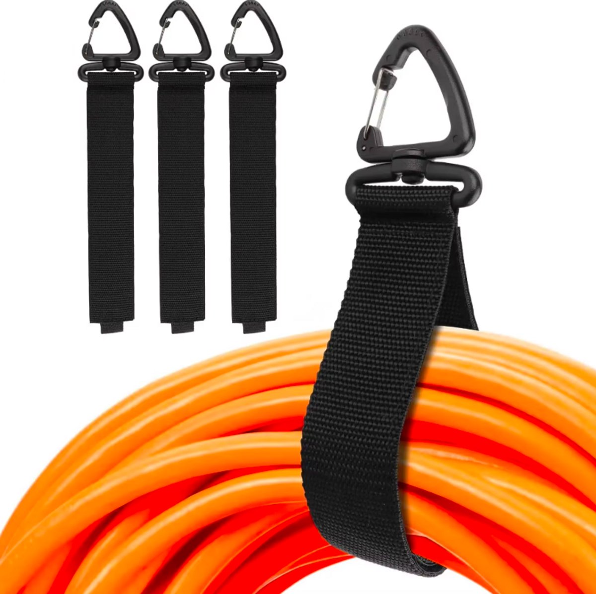 Kabelbinder - Kabel Organizer met Karabijnhaak – Verlengsnoer Houder – Tuinslang Organizer
