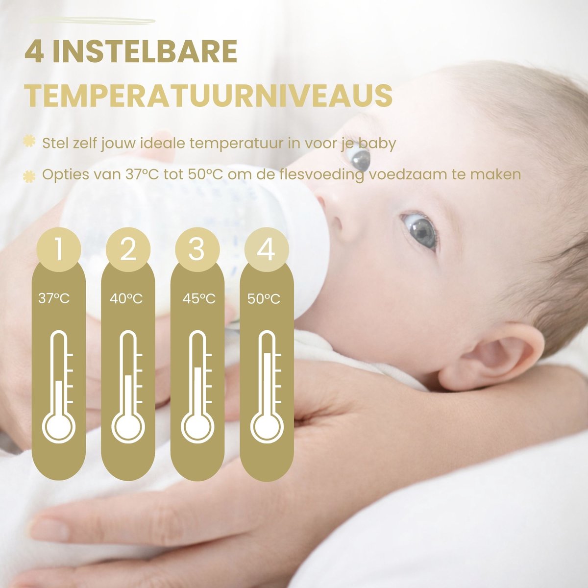 Carehabi Flaschenwärmer Baby für 2 Flaschen, Weiß 4-in-1 Baby Bottle Warmer mit Sterilisator und Temperaturregelung, Babykostwärmer für Erwärmen und Auftauen Speisen