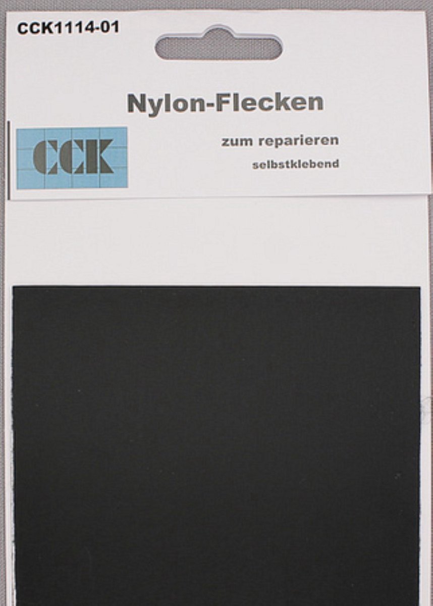 CCK1114-01 - Nylon reparatiedoek zelfklevend zwart - 10 x 20cm - reparatiestof
