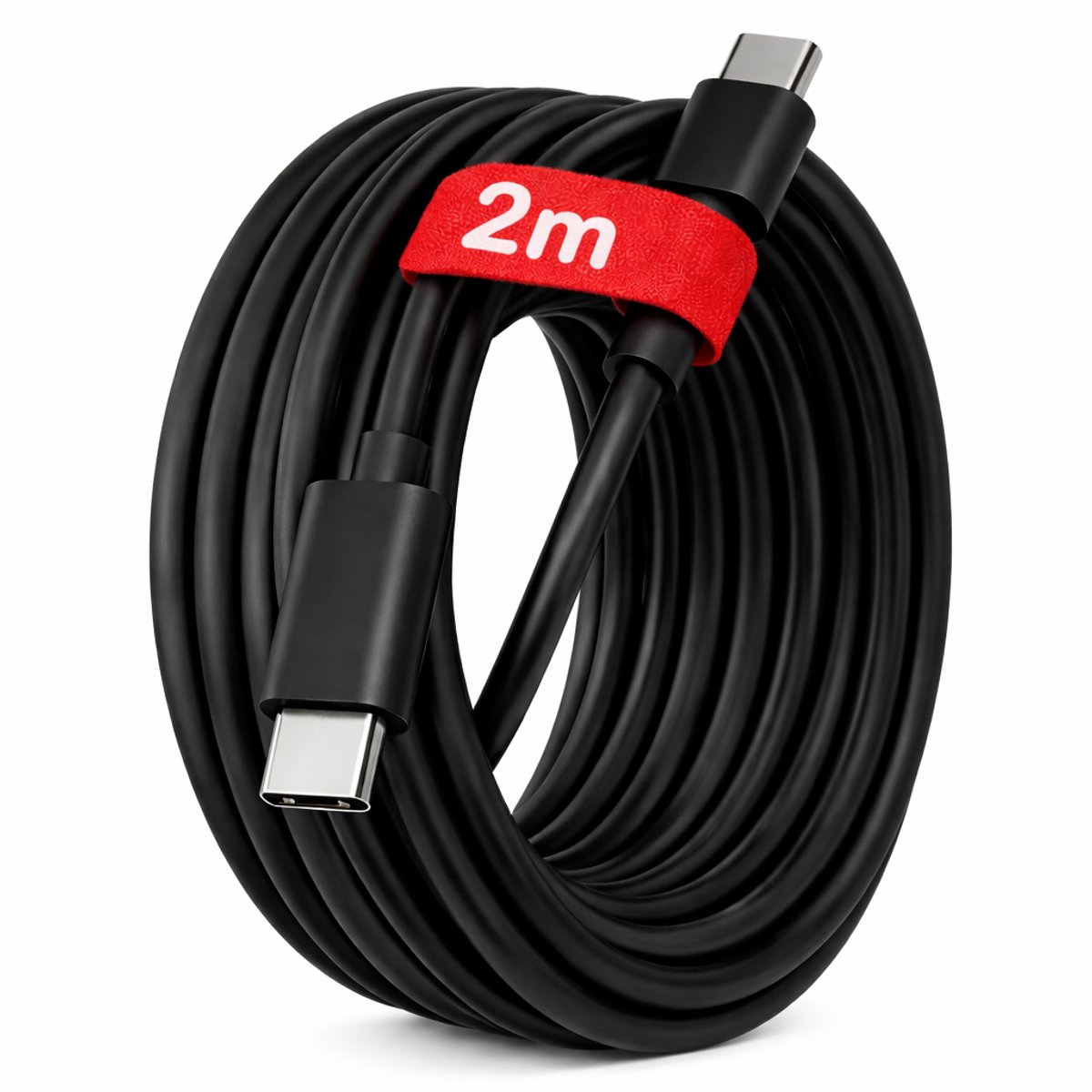 Adapie USB-C naar USB-C Kabel - 2 meter – Power Delivery – Geschikt voor Smartphone, Tablet en Laptop – Zwart