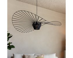 Hoedlamp – Zwart – 100 cm – Design Hanglamp – Moderne Plafondlamp Vertigo – Taveo