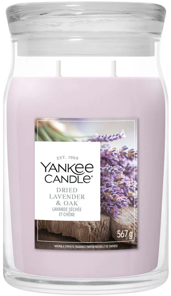 Yankee Candle Dried Lavender & Oak Large Jar - tot 80 branduren Paars