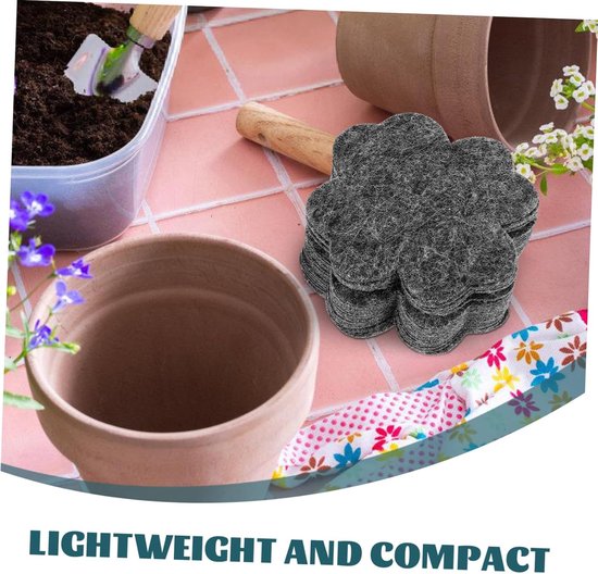 40 stuks-bloempotmat- Tuinmatten- Planten Mesh Pads- Bodem pads-plantenpot bonsai bodemrooster - Voorkomt Bodem Lekkage - Drainage en Ventilatie-5cm-Grijs — afbeelding 4