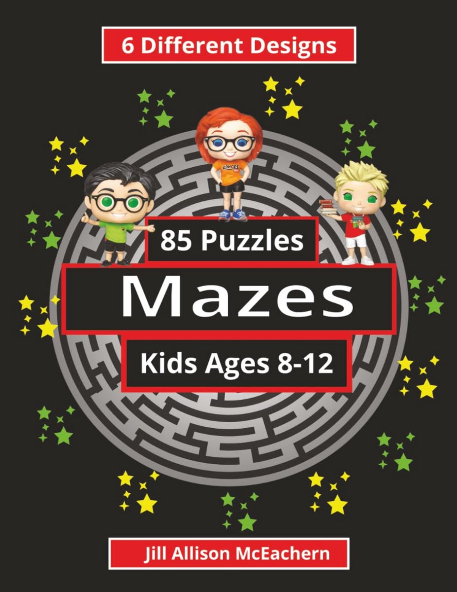 85 Puzzelboek Met Labyrinten Voor Kinderen 8-12 Jaar - 6 Soorten Ontwerpen Inclusief Oplossingen