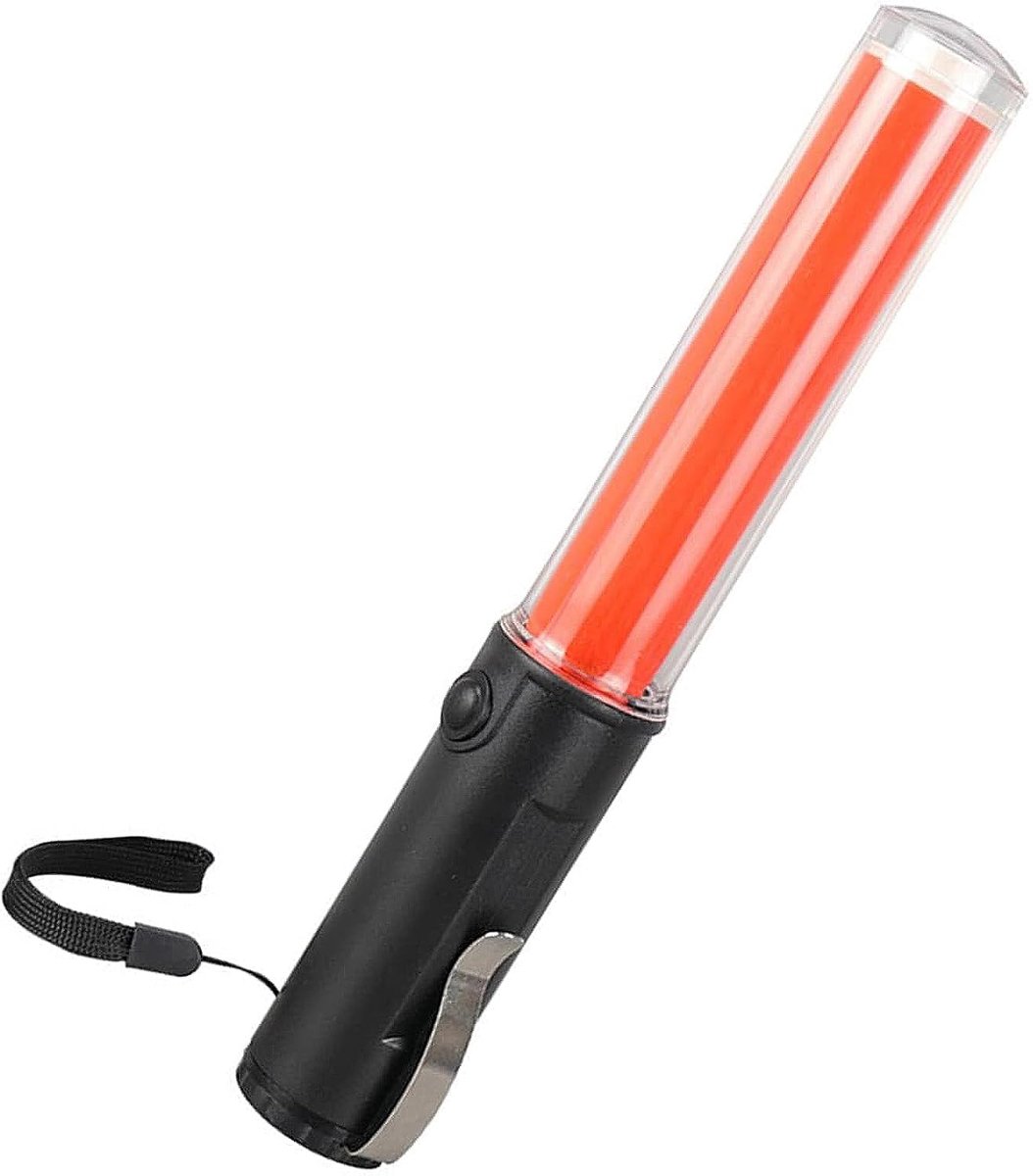 Verkeersstok - Signaalstok Veiligheid - Verkeerscontrole Parkeren - Magnetische Voet - 26 cm Lengte - Rood