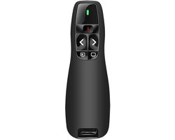 Draadloze Presentatie Klikker - USB Presenter met Rode Laserpointer - 2.4 GHz PowerPoint Afstandsbediening - Plug & Play - Slideshow Control voor Windows & PC - Zwart