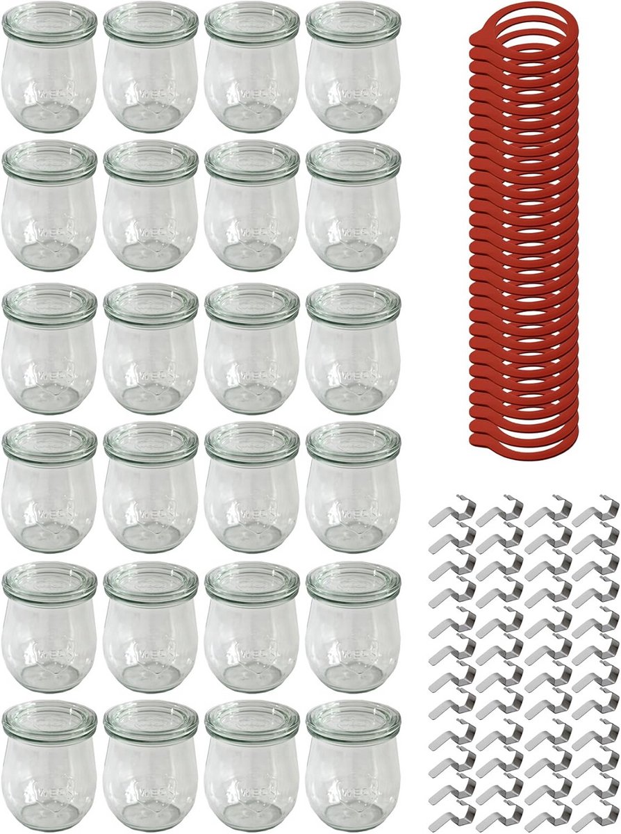 Set van 24 Tulip Glazen 220 ml - Ideaal voor Desserts, Bewaren en Serveren