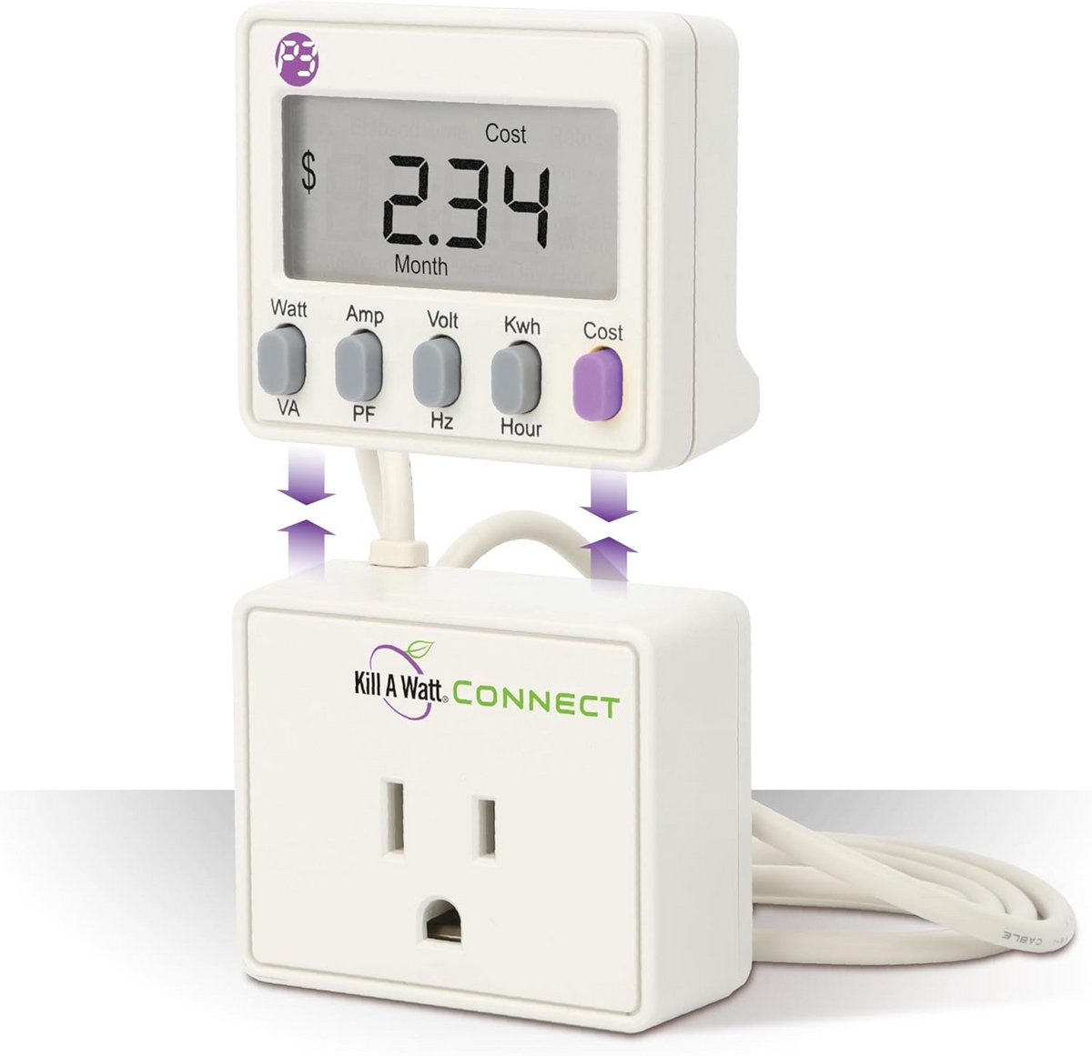 Stroomverbruik Meter met Display en Lange Snoer - Energieverbruik Meten