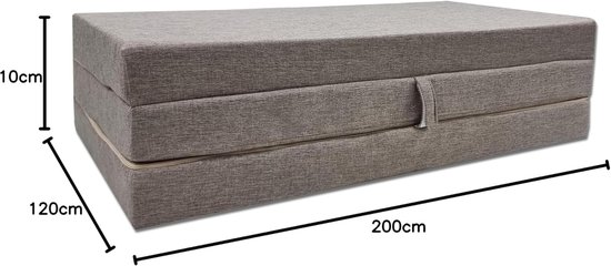 Schuimmatras - Campingmatras met deksel 120 x 200 x 10 cm - Grijs van Abbey Camp — afbeelding 4