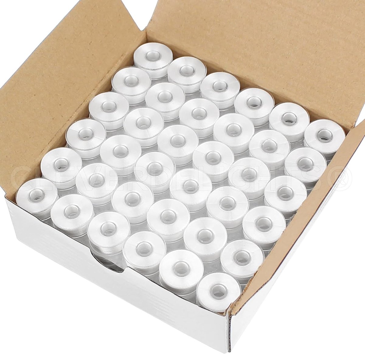 Spoelen Set - Naaispoelen Voorgevormd - Naaimachine Gebruik - Sterke Polyester Draad - Maat L - Wit