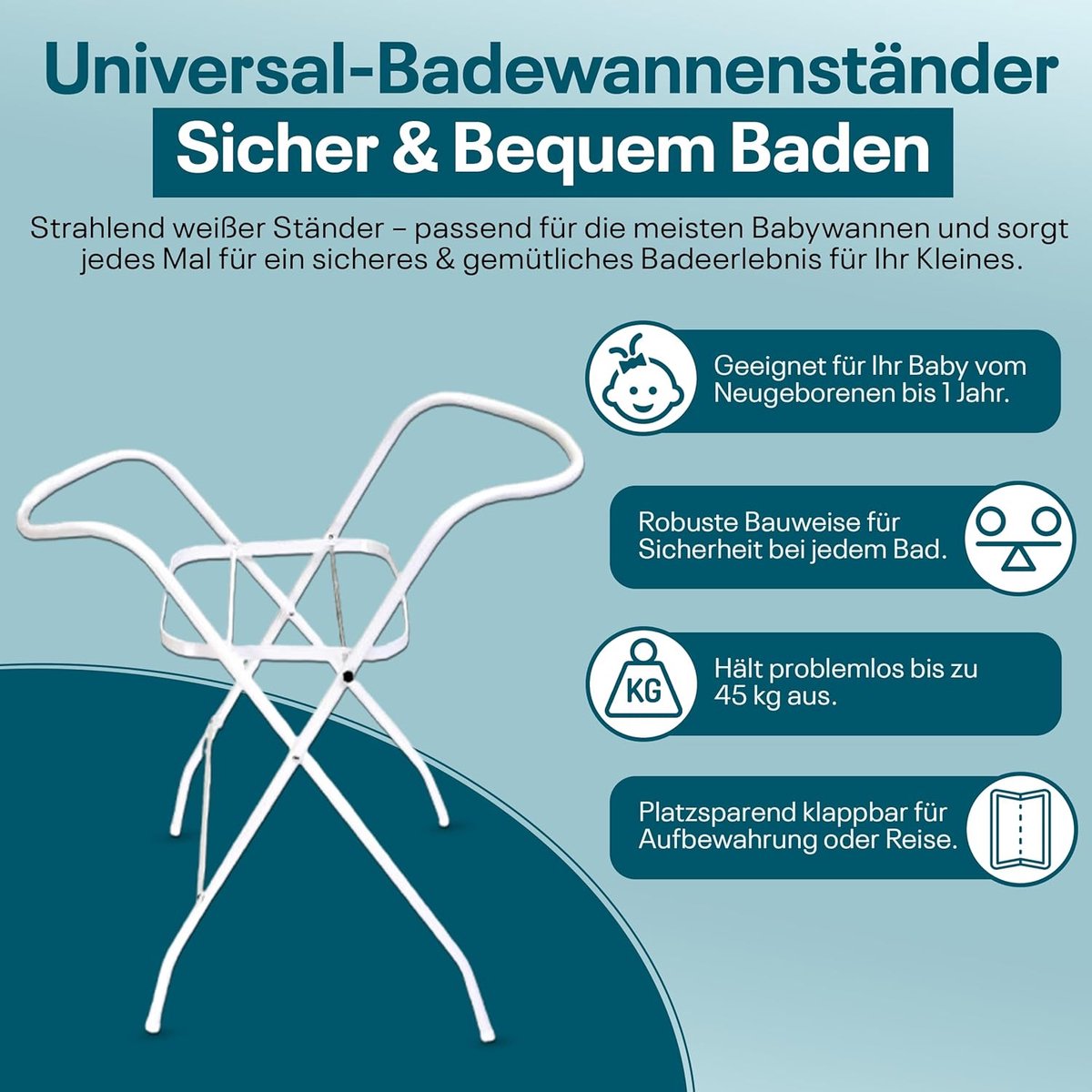 Universele Inklapbare Standaard voor Babybadkuip thumbnail 2