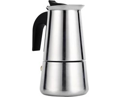 Espresso Maker - Koffiezetapparaat - Fornuis Gebruik - Roestvrij Staal - 100ml 200ml 300ml 450ml - Zilver