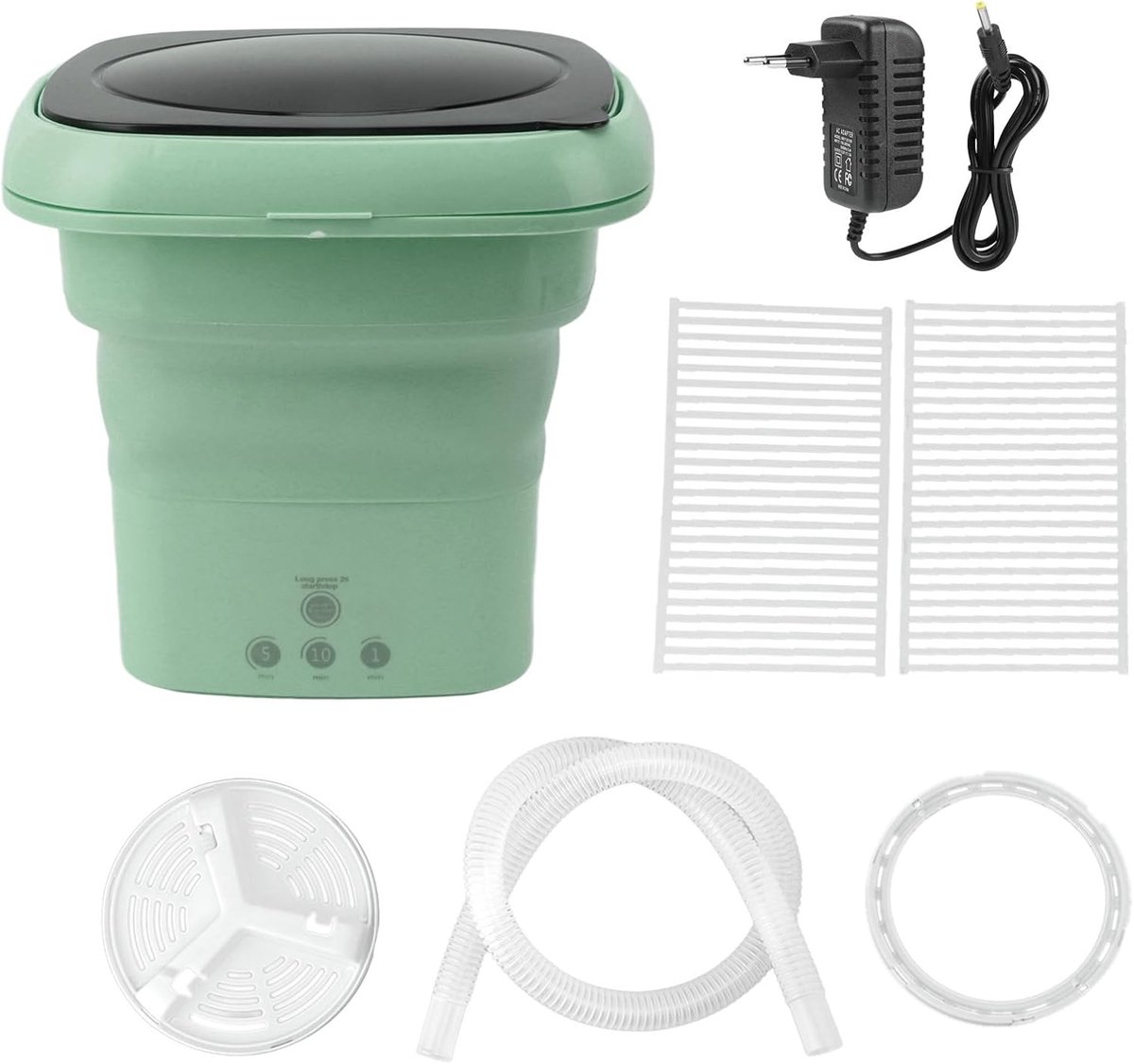 Draagbare Wasmachine - Opvouwbare Mini - Kleine Kleding Wassen - Zacht Centrifugeren - 133 Kilogram - Grafiet