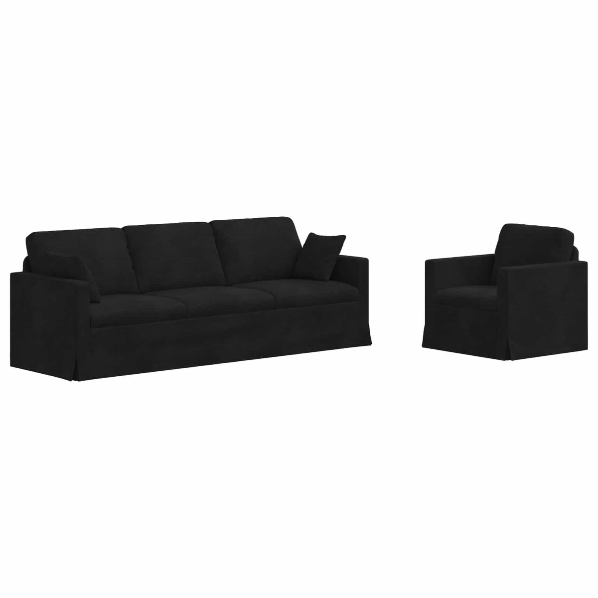 vidaXL - Bankstel - 2 - st - Zwart - Fluweel