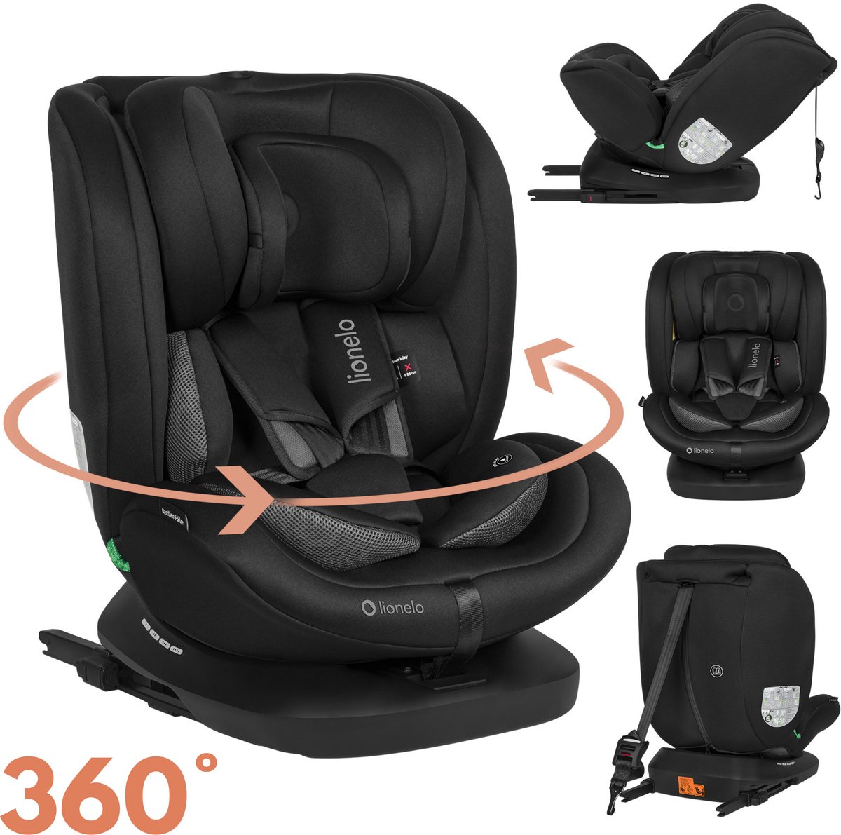 Bol.com Lionelo Bastiaan 4in1 - Autostoel ISOFIX 360° Draaibaar - van Geboorte tot 12 jaar (40-150 cm / Groep 0/1/2/3) - RWF & F... aanbieding