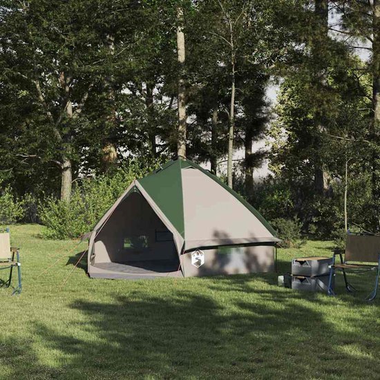 vidaXL - Teepee - Tent - voor - 4 - Personen - Groen - en - Grijs - 388 - x - 320 - x - 169 - cm van Vidaxl — afbeelding 3