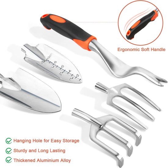 8-delige tuingereedschapset, complete tuinset, tuincadeau, inclusief opbergtas. van Esschert Design — afbeelding 5