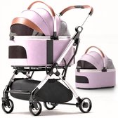 Homewell Opvouwbare hondenwagen, afneembare mand, kattenkinderwagen met