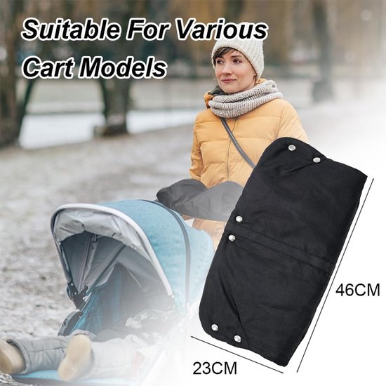 Waterdichte en Winddichte Handwarmer voor Kinderwagen met Fleece Voering — afbeelding 5