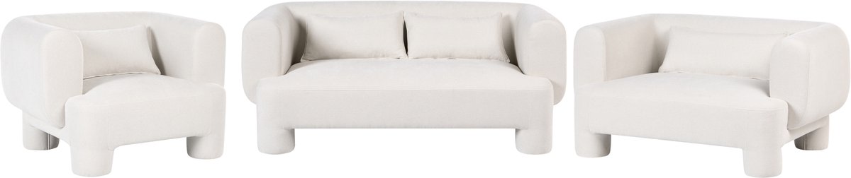 HOGBO - Bankenset 6-zits - Wit - Polyester
