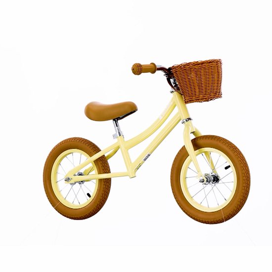 sun baby Loopfiets voor Kinderen Classic - 2 jaar, max. 30 kg, Loopfietsen, stalen frame, gekleurde luchtbanden, verstelbaar zadel - Geel